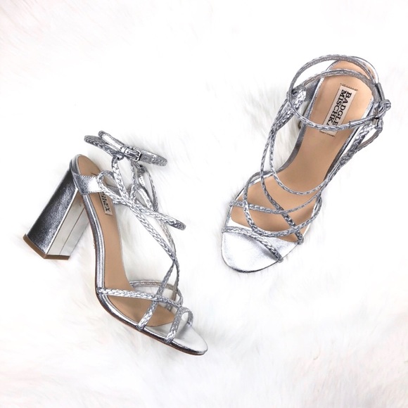 Badgley Mischka Shoes - BADGLEY MISCHKA Cydney Silver Metallic Heels